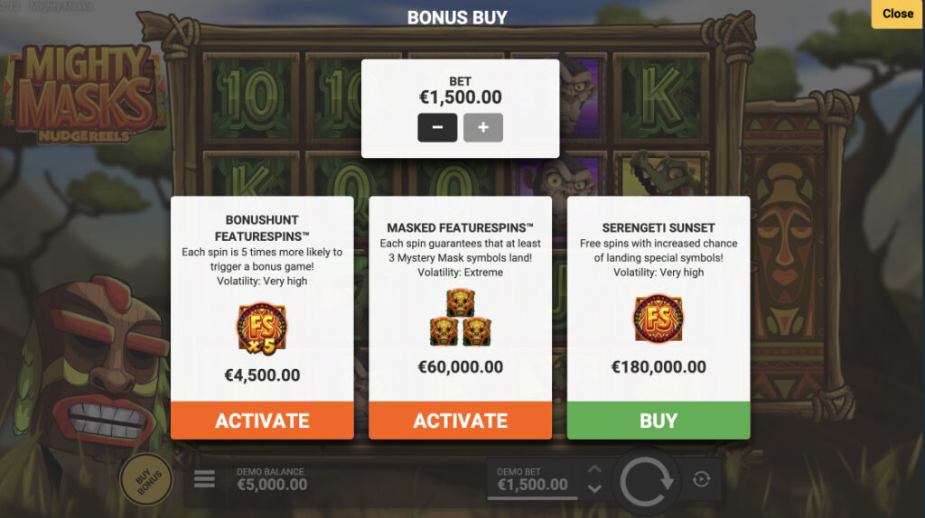 Mighty Masks Slot buy bonus