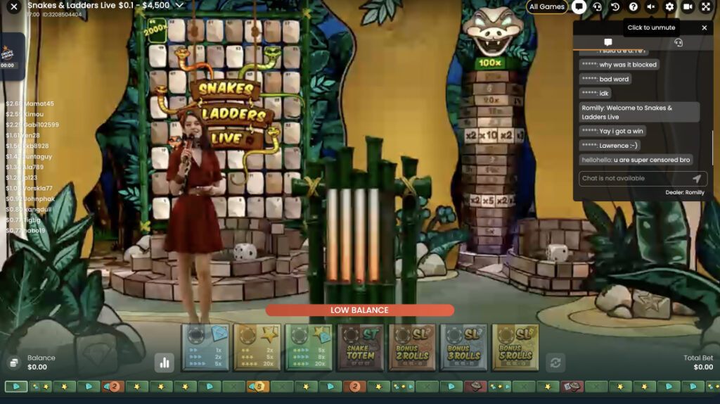 Snakes and Ladders gameplay screen